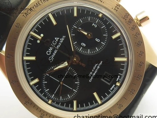 0102 Speedmaster ’57 Co-Axial RG OMF 1:1 Best Edition Black Dial On Leather Strap A9300 (Free Leather Strap) Resilient 8064